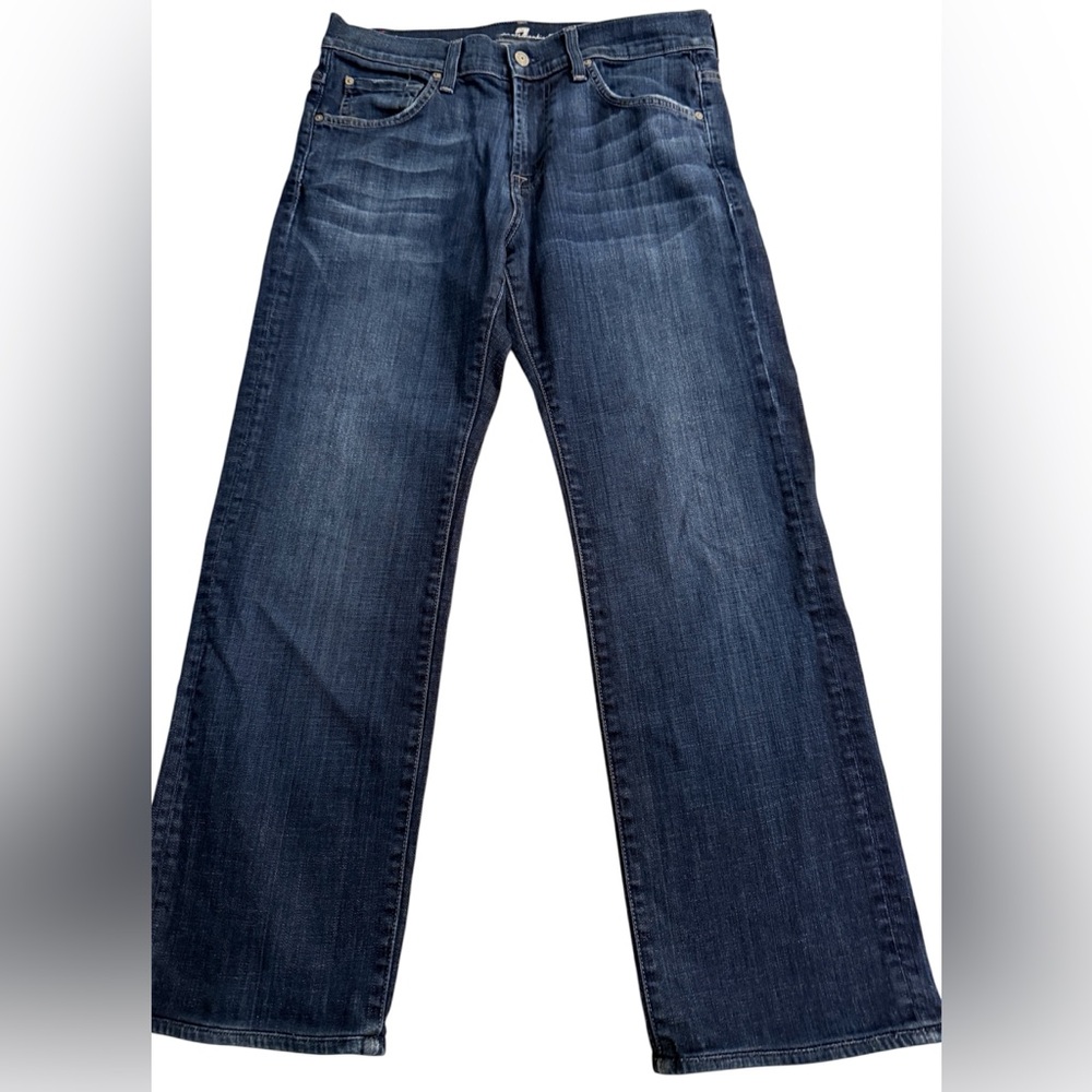 7 For All Mankind Men's Dark Blue Bootcut Jeans